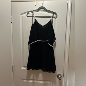 Ya Los Angeles Size small black sundress with white detail open back